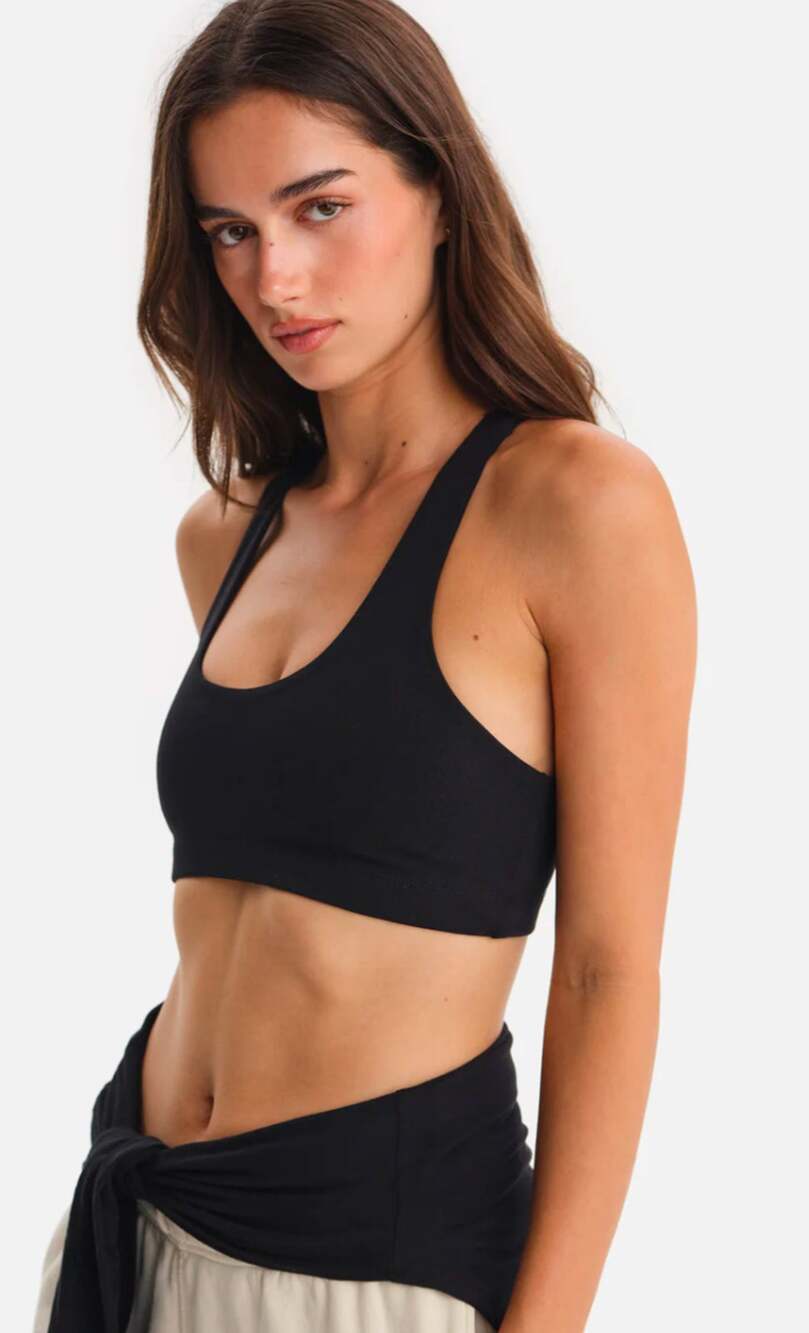 MATE the Label Organic Stretch Sports Bra Black XS NWOT